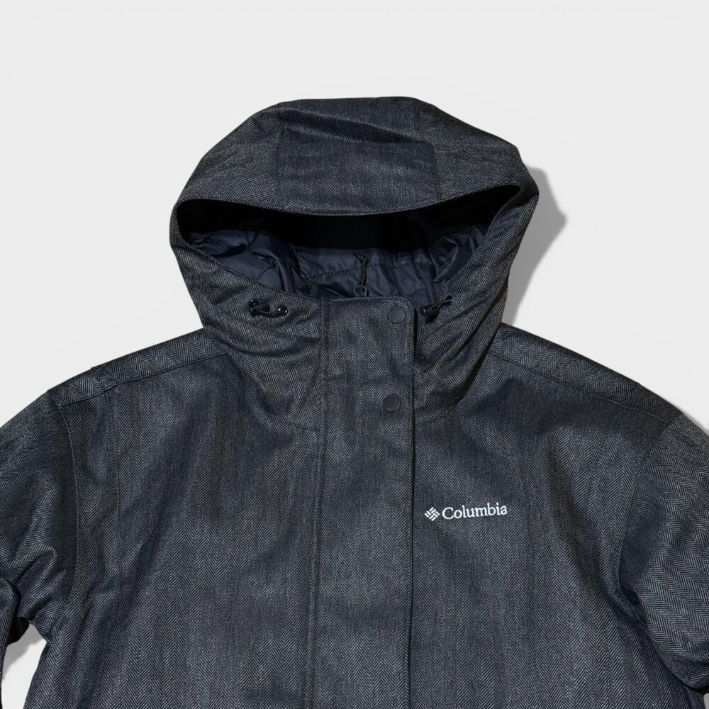 New Columbia Portland Point Parka Women's XS Black Herringbone Hooded Jacket - Picture 4 of 15